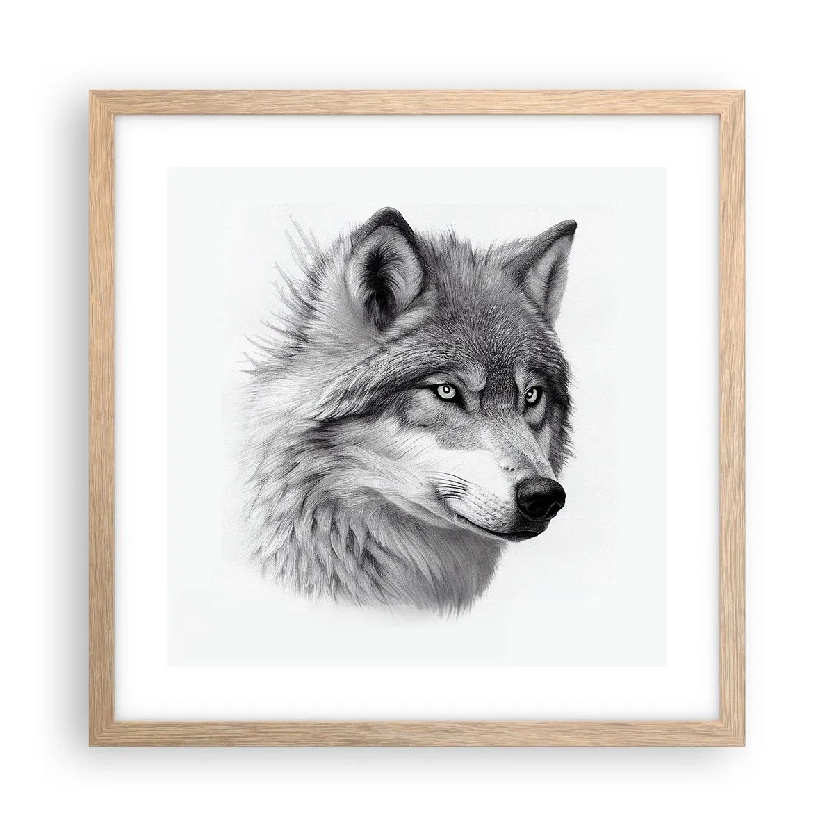 Poster în ramă de stejar deschis - Alfa - fără îndoială - 40x40 cm