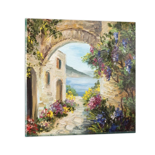 Tablou pe sticlă - Farmecul peisajului de coastă - 30x30 cm