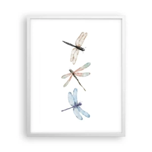 Poster în ramă albă - Libelule imponderabile - 40x50 cm