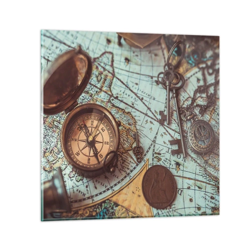 Tablou pe sticlă - Pentru aventurierul din tine - 30x30 cm