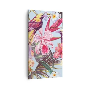 Tablou pe pânză - Petale și pene - 55x100 cm