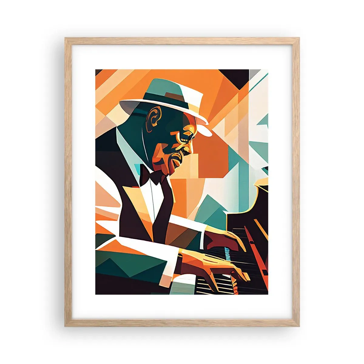 Poster în ramă de stejar deschis - Numai jazz - 40x50 cm