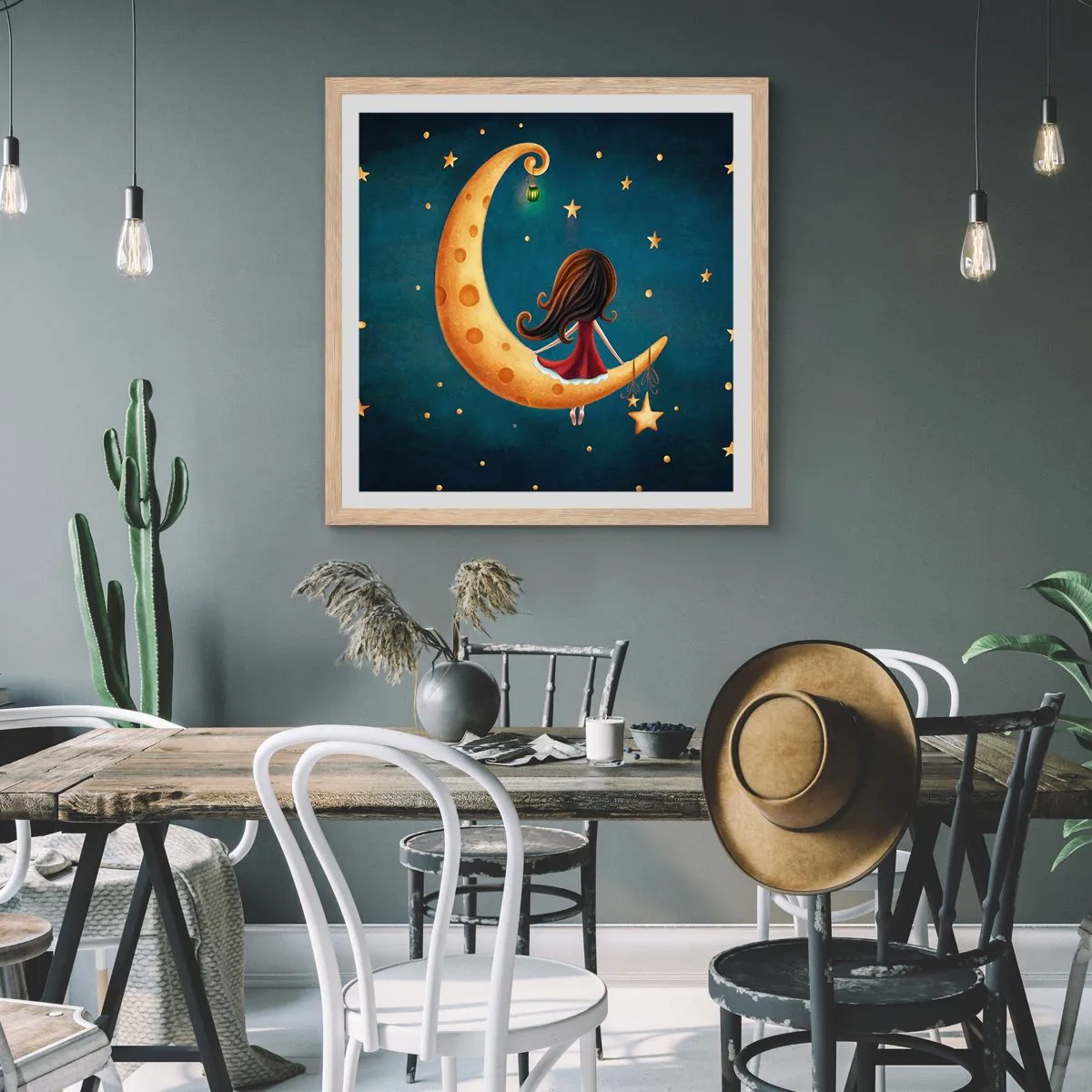 Poster în ramă de stejar deschis - A fost odată ca niciodată... - 40x40 cm