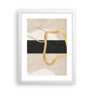 Poster în ramă albă - Forme înbuclite - 30x40 cm