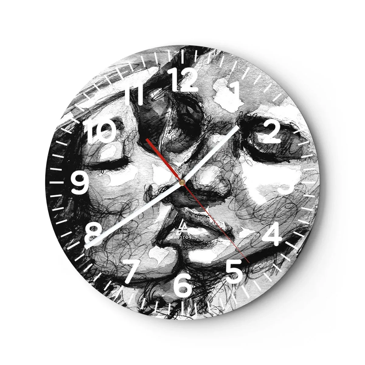 Ceas de perete - Ceas pe sticlă - Un moment de tandrețe - 40x40 cm