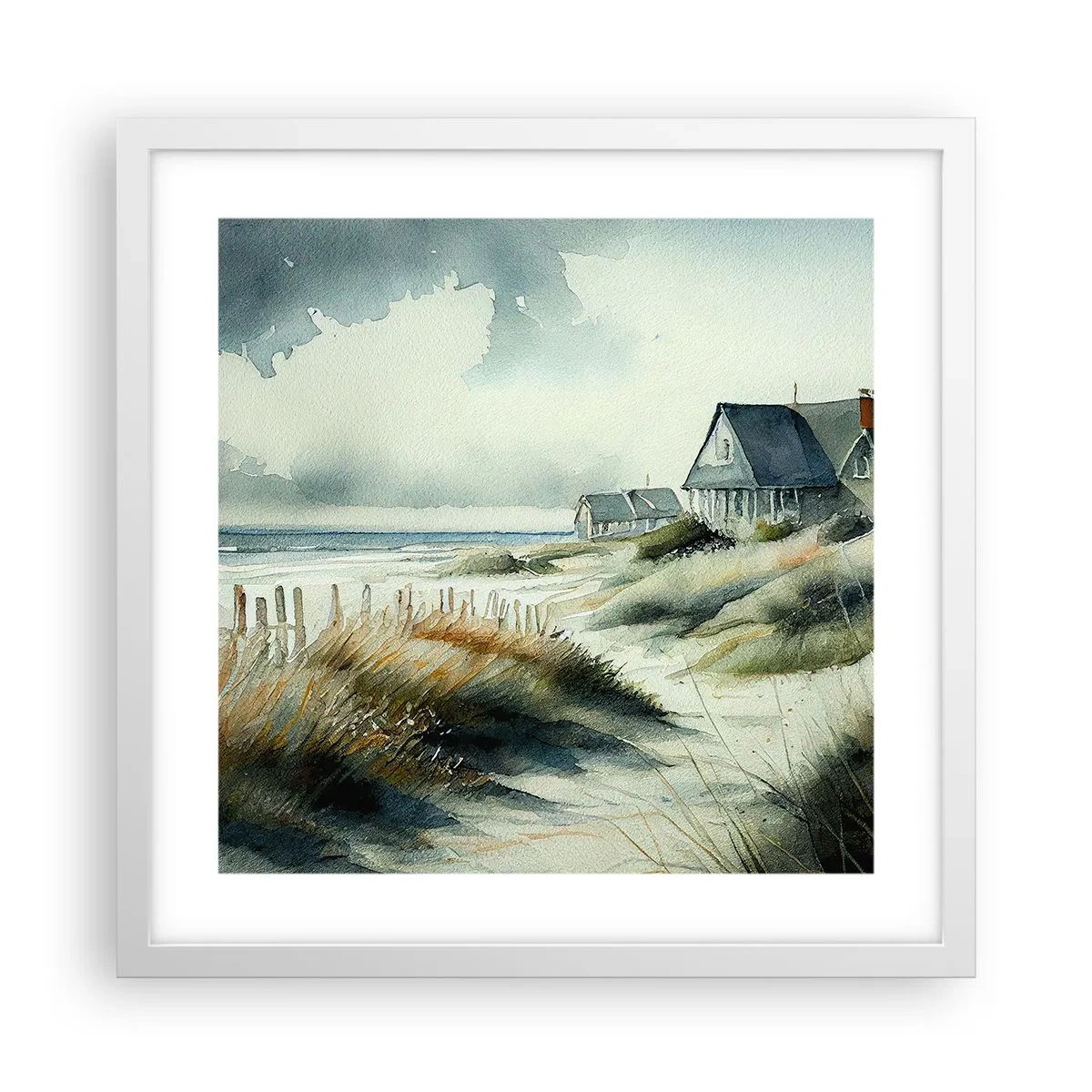 Poster în ramă albă - Departe de agitație - 40x40 cm