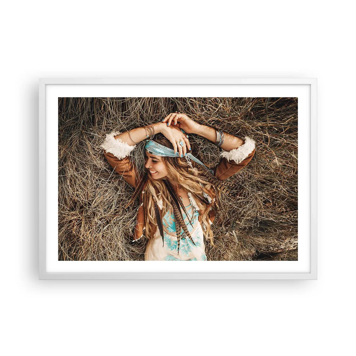 Poster în ramă albă - În drum spre vara iubirii - 70x50 cm