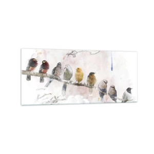 Tablou pe sticlă - Întâlnire înaripată - 120x50 cm