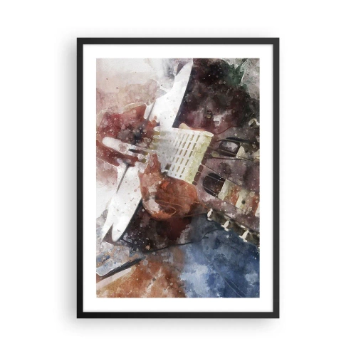 Poster în ramă neagră - Reprezentare artistică a unei chitare în stil acuarelă - 50x70cm - Și ce părere ai? - Decorațiune modernă pentru perete pentru living și dormitor ARTTOR