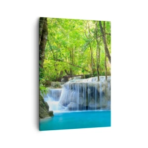 Tablou pe pânză - Scufundat în turcoaz și verde - 50x70 cm
