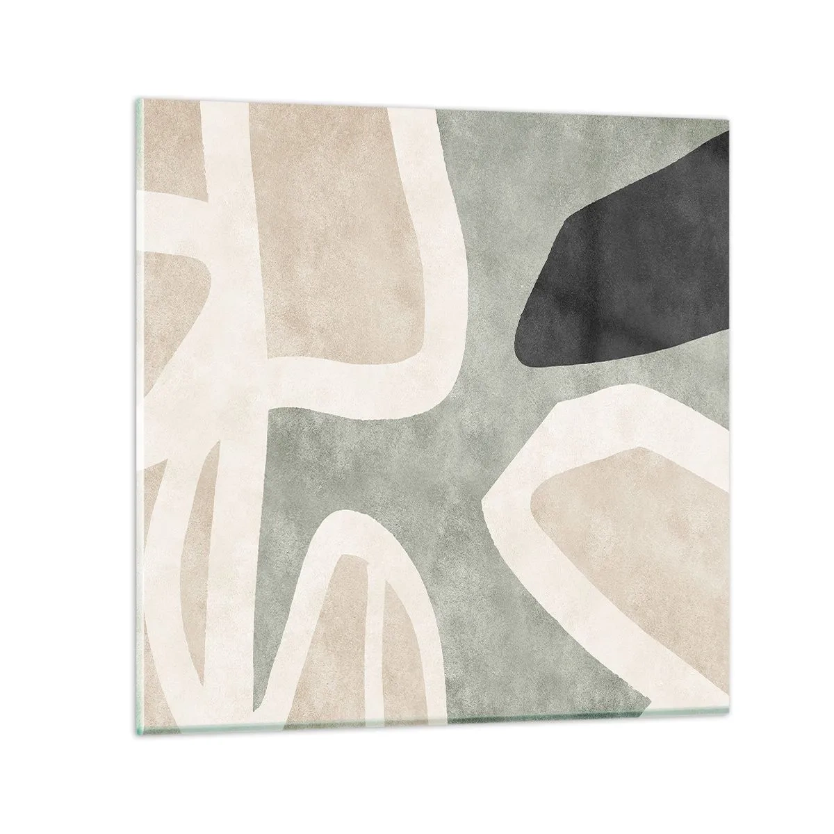 Tablou pe sticlă - Compoziție cu motiv negru - 40x40 cm