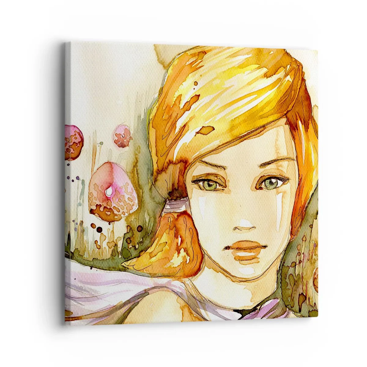 Tablou pe pânză - Privirea de smarald care reduce la tăcere furia - 30x30 cm