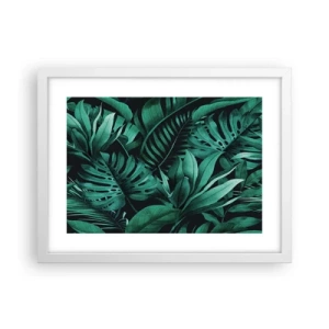 Poster în ramă albă - Profunzimea verdelui tropical - 40x30 cm