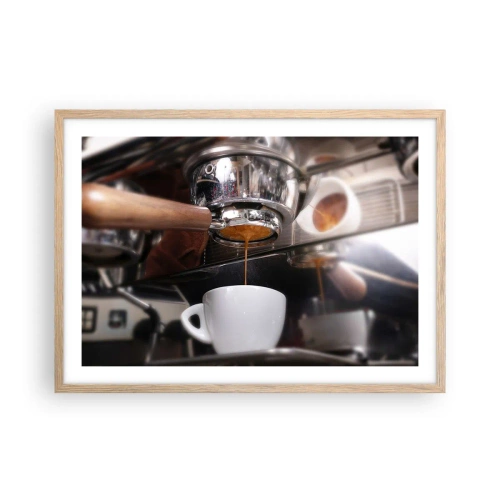 Poster în ramă de stejar deschis - Cel mai bun moment al zilei - 70x50 cm