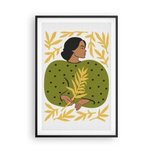 Poster în ramă neagră - Fata hawaiiană - 61x91 cm