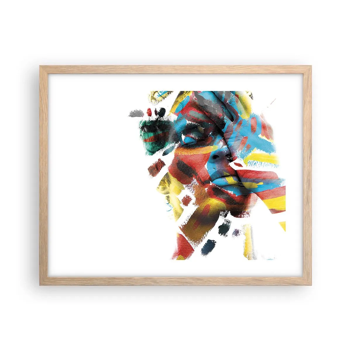 Poster în ramă de stejar deschis - Personalitate colorată - 50x40 cm