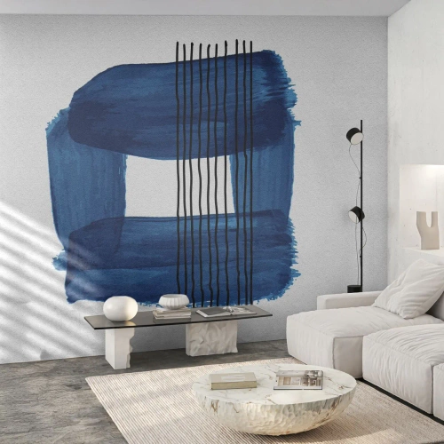 Tapet Autoadeziv Deluxe Sticker - Compoziție albastru-negru - Abstracția, Bucată, Artă Modernă - 500x350 cm