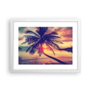 Poster în ramă albă - O seară sub palmieri - 40x30 cm