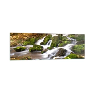 Tablou pe sticlă - Repede prin pădure de toamnă - 160x50 cm