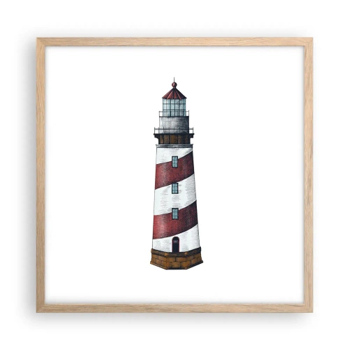 Poster în ramă de stejar deschis - Întotdeauna de veghe - 50x50 cm