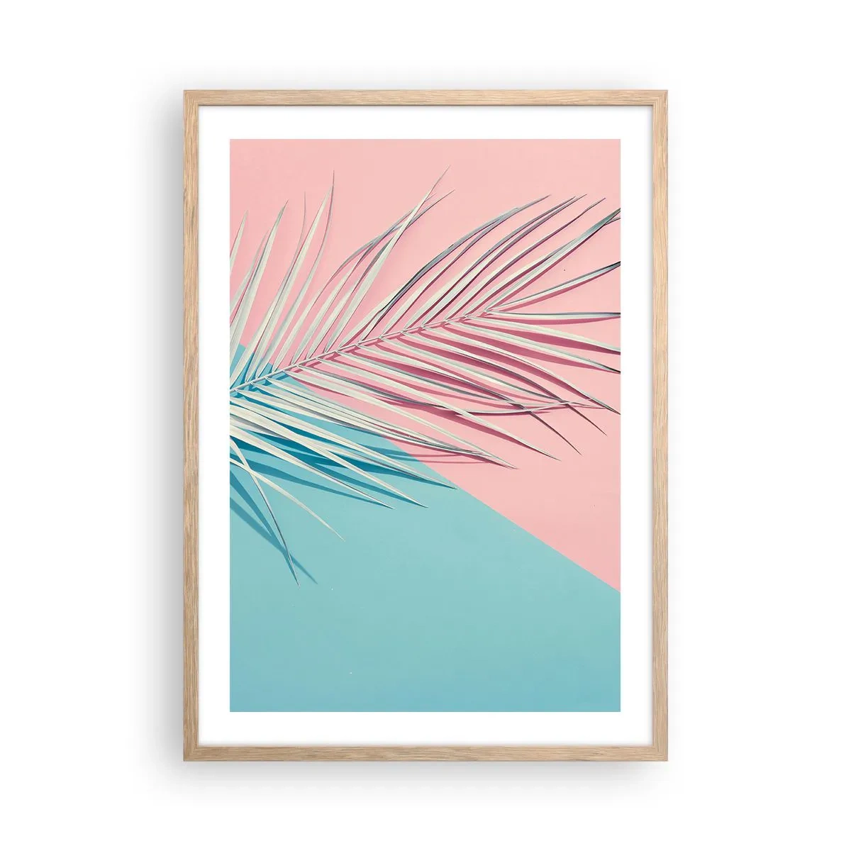 Poster în ramă de stejar deschis - Impresie tropicală - 50x70 cm