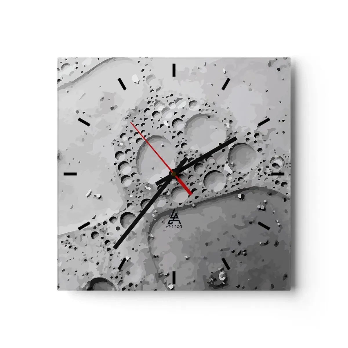 Ceas de perete - Ceas pe sticlă - Amprenta spumoasă - 40x40 cm