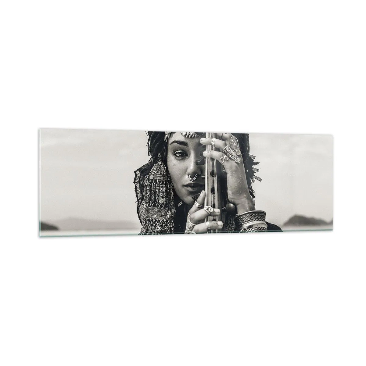 Tablou pe sticlă - Muzica orientală în sine - 160x50 cm
