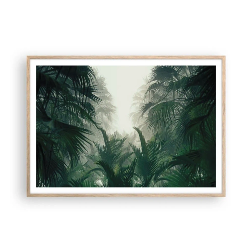 Poster în ramă de stejar deschis - Mister tropical - 100x70 cm