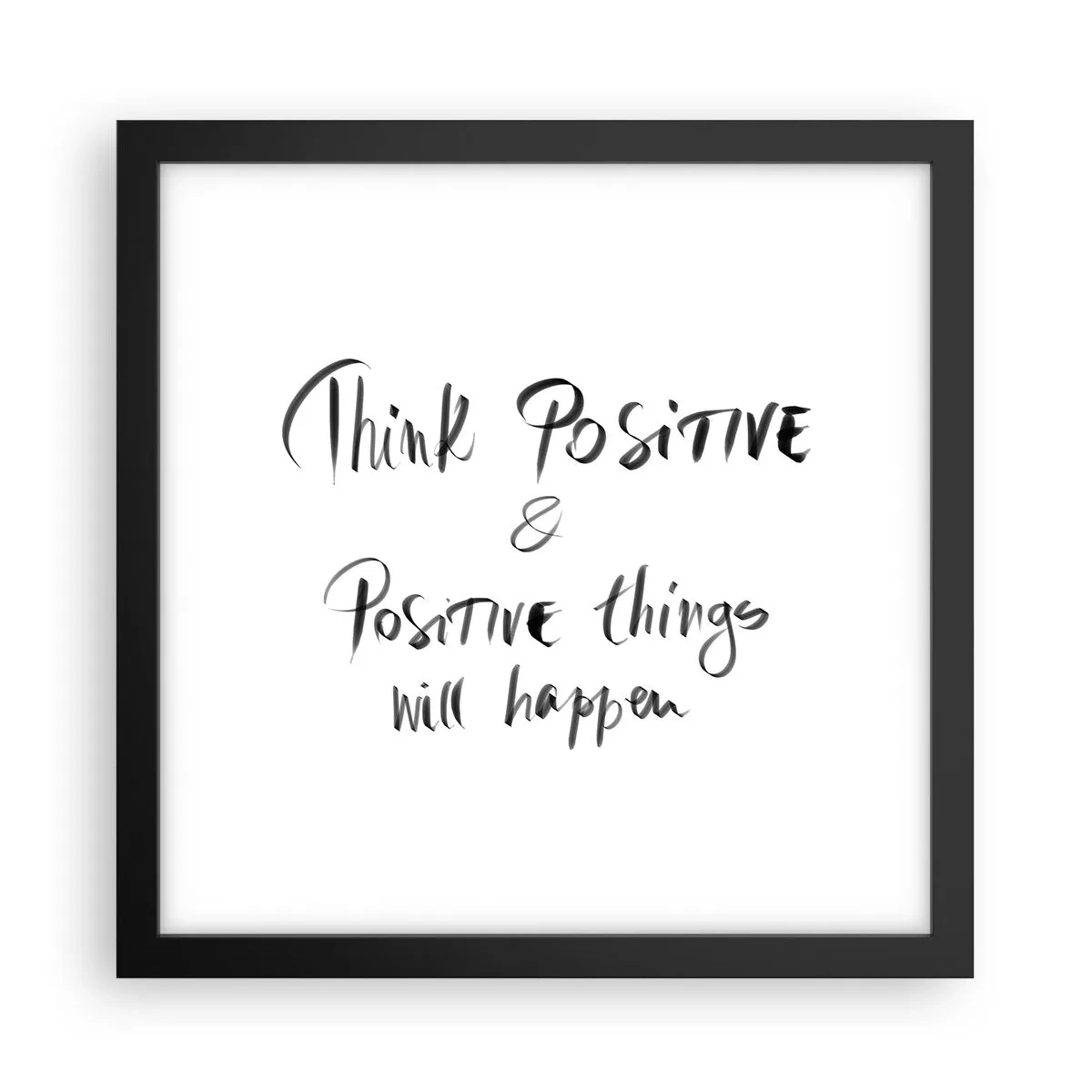 Poster în ramă neagră - Cum să trăim bine? - 30x30 cm