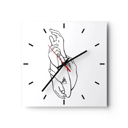 Ceas de perete - Ceas pe sticlă - Atingere bună - 30x30 cm