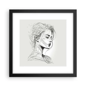 Poster în ramă neagră - Desenată cu linii - 30x30 cm