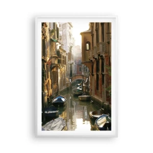 Poster în ramă albă - Pe o străduță venețiană - 61x91 cm