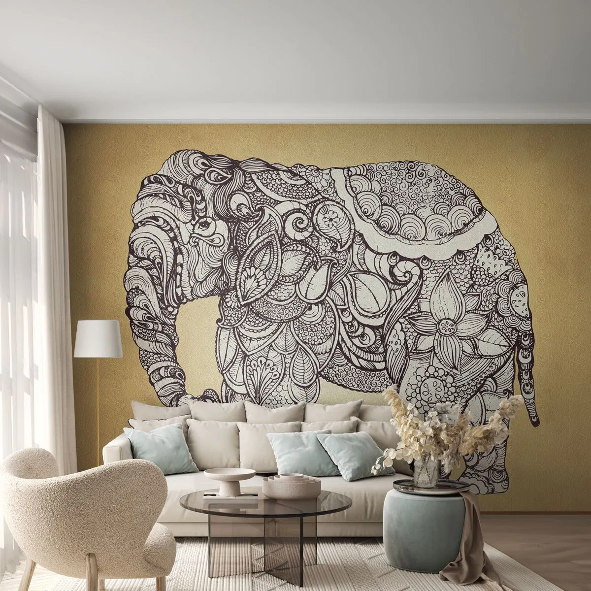 Tapet Autoadeziv Deluxe Sticker - Elefantul oriental - Elefant, indian, Animal - 300x210 cm
