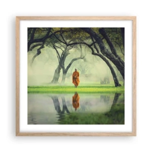 Poster în ramă de stejar deschis - Pe drumul spre iluminare - 50x50 cm