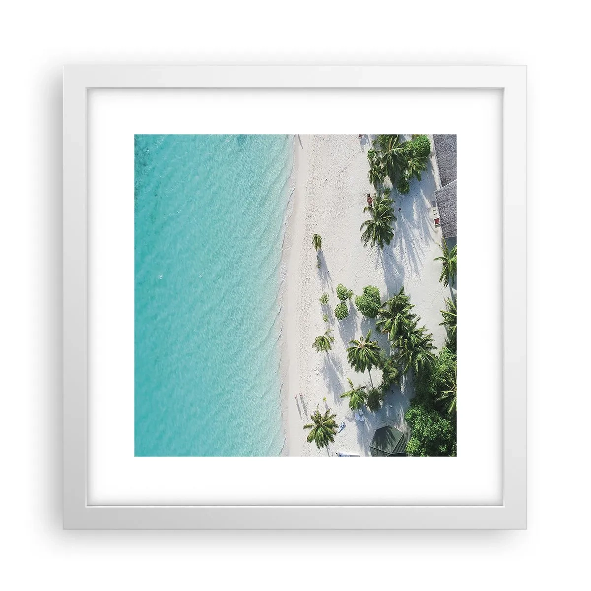 Poster în ramă albă - Vacanță în paradis - 30x30 cm