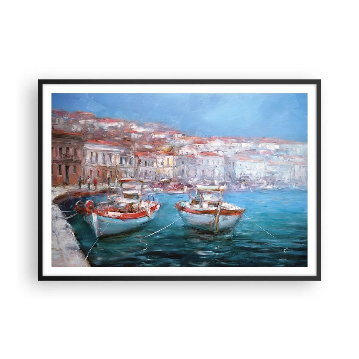 Poster în ramă neagră - Golful italian - 100x70 cm