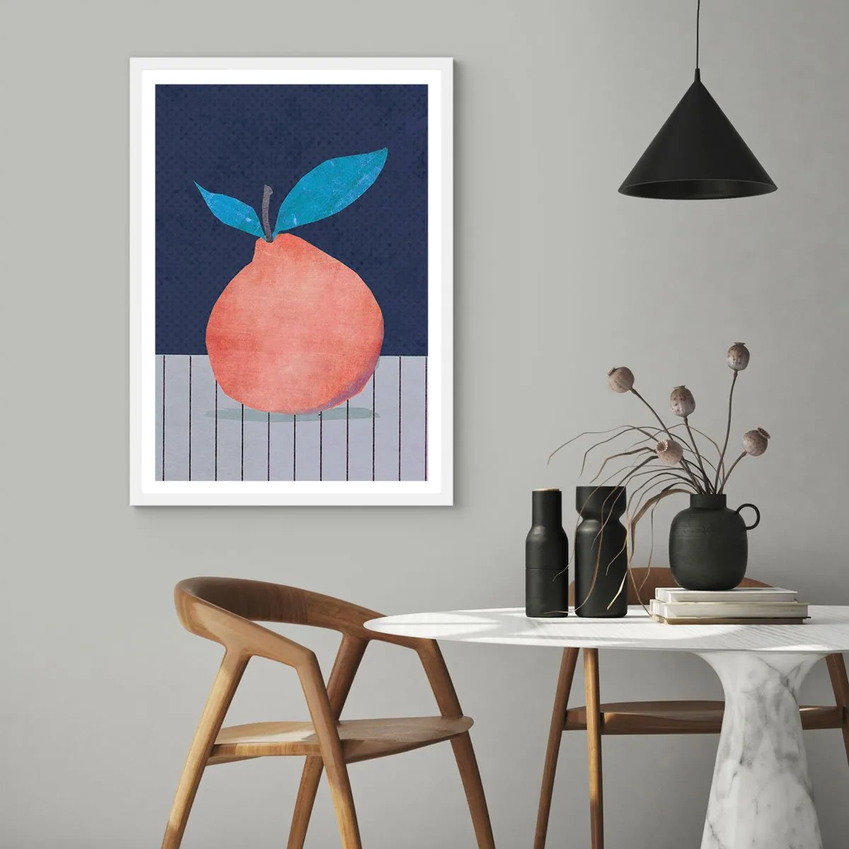 Poster în ramă albă - Convexitate și plan - 61x91 cm