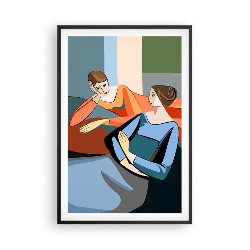 Poster în ramă neagră - Un moment de confidențe - 61x91 cm