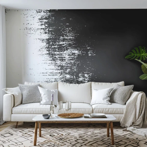 Tapet Standard Eco - Iar câștigătorul este... - Abstracția, Bucată, alb-negru - 350x256 cm