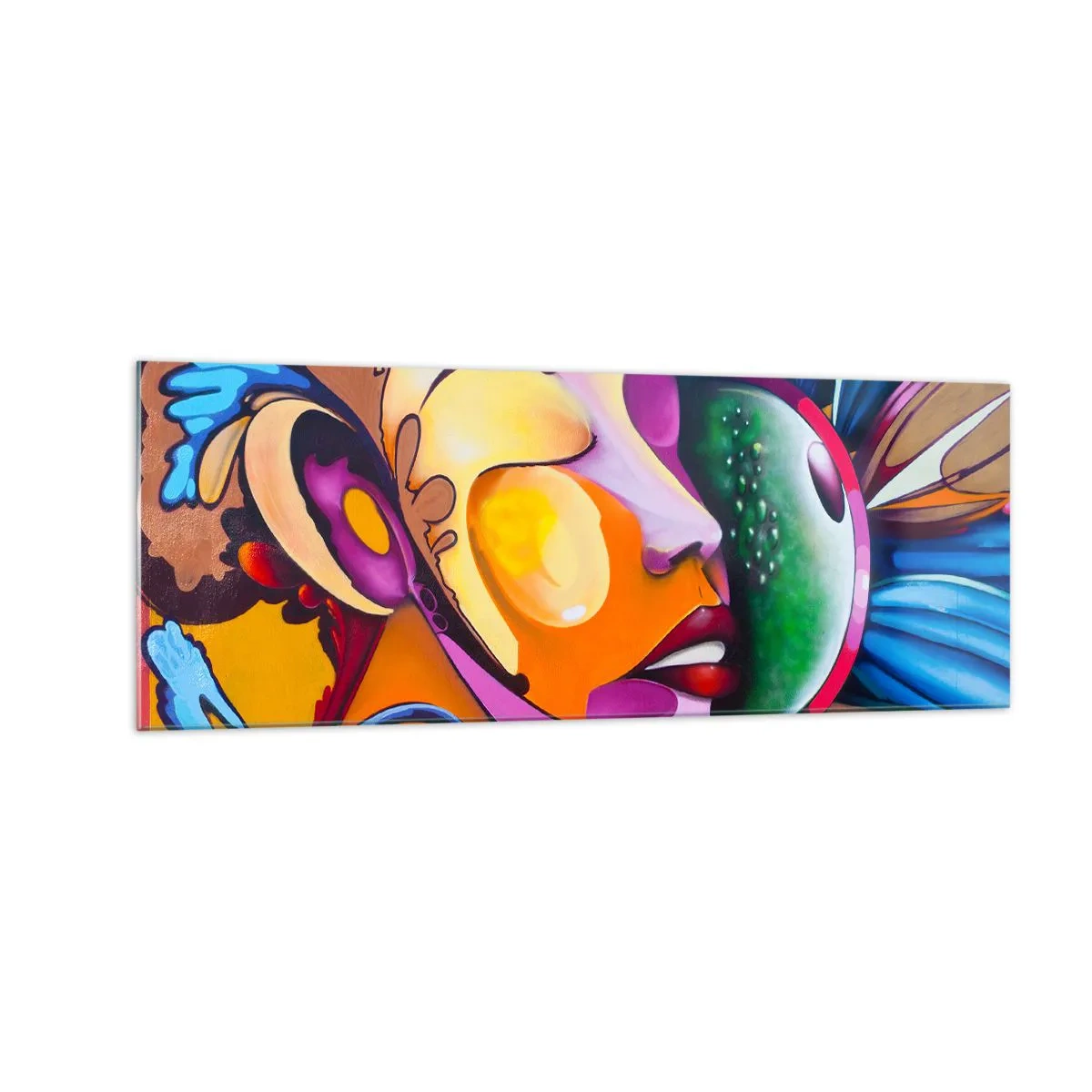 Tablou pe sticlă - Atingere de culoare - 140x50 cm