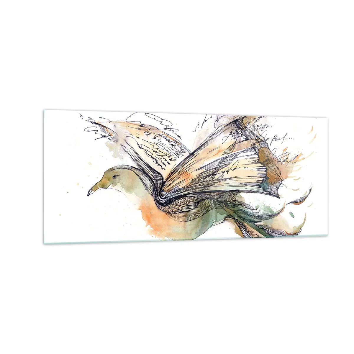 Tablou pe sticlă - Pe aripile poeziei - 100x40 cm