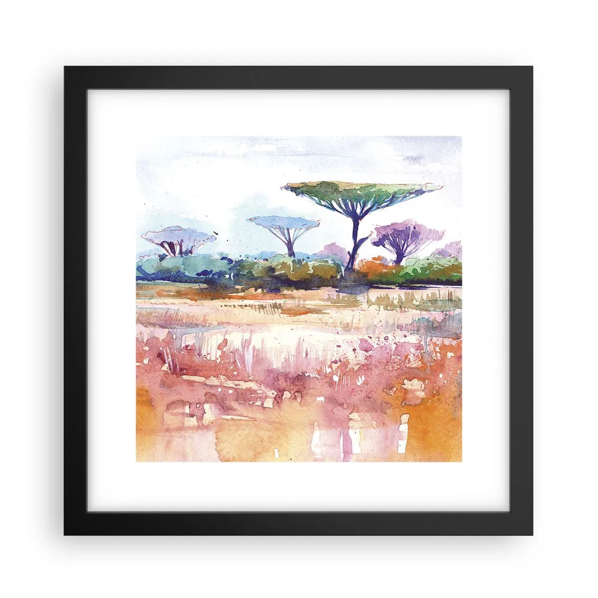 Poster în ramă neagră - Culorile savanei - 30x30 cm