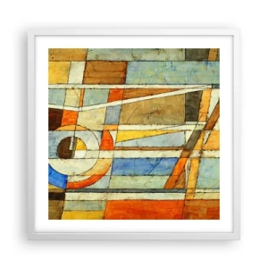 Poster în ramă albă - Cubismul în construcție - 50x50 cm