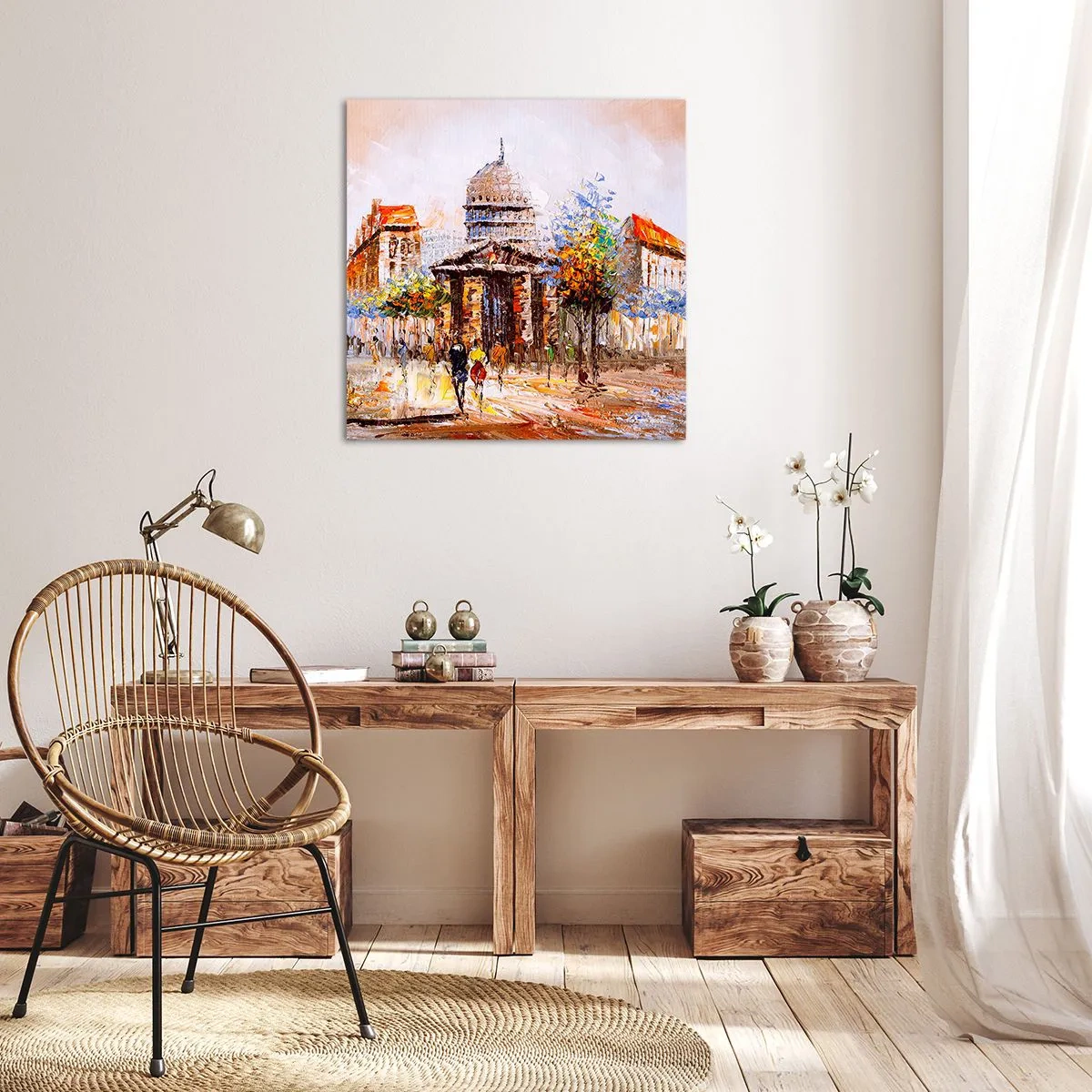 Tablou pe pânză - O plimbare pariziană - 30x30 cm