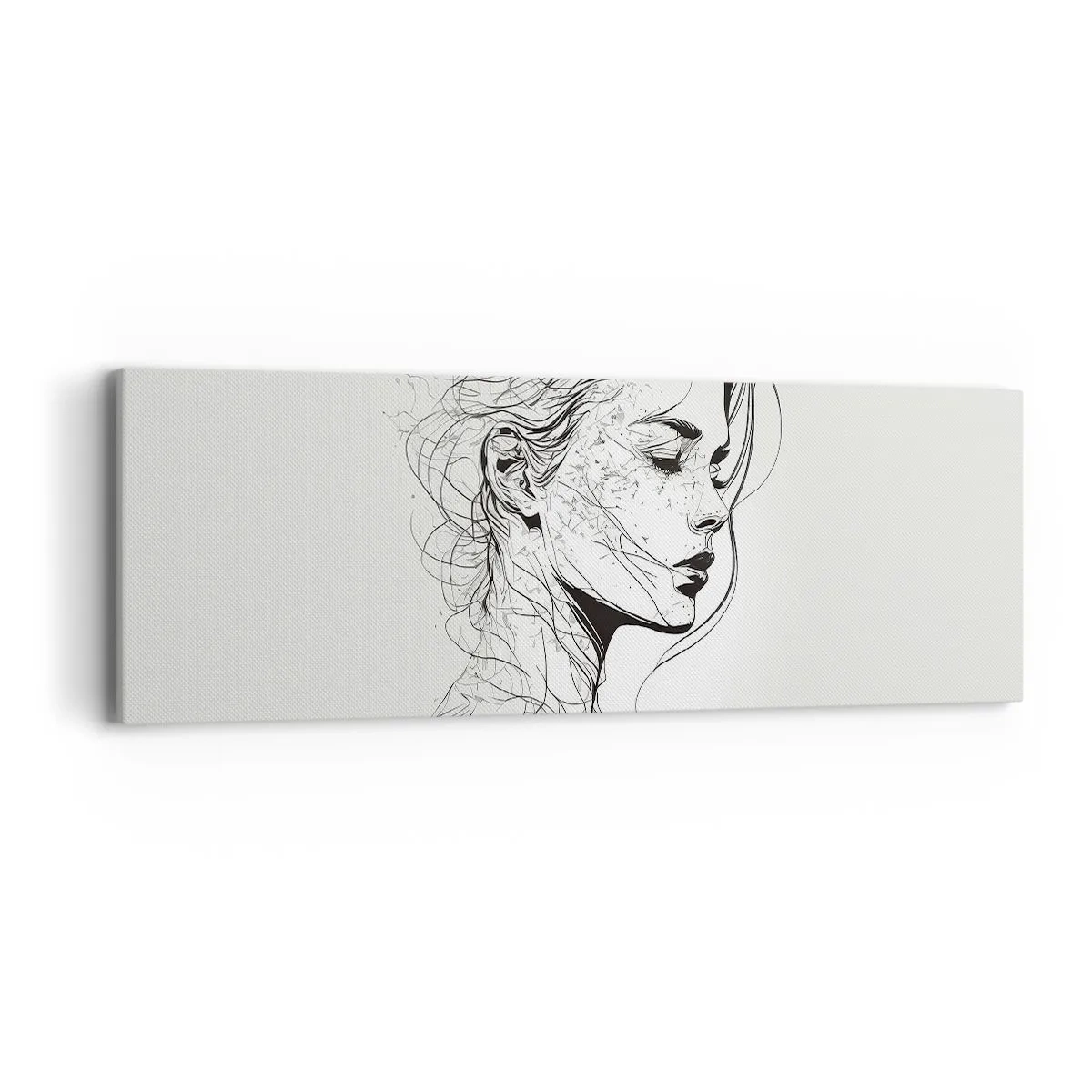 Tablou pe pânză - Desenată cu linii - 90x30 cm