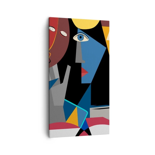 Tablou pe pânză - Discuția cubiștilor - 45x80 cm