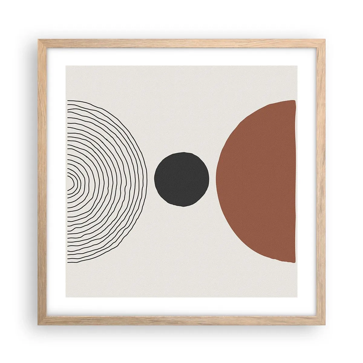 Poster în ramă de stejar deschis - În centrul atenției - 50x50 cm