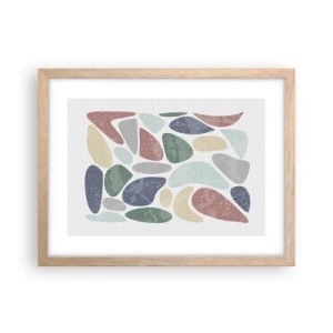 Poster în ramă de stejar deschis - Un mozaic de culori pudrate - 40x30 cm