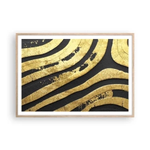 Poster în ramă de stejar deschis - Totul curge - 100x70 cm