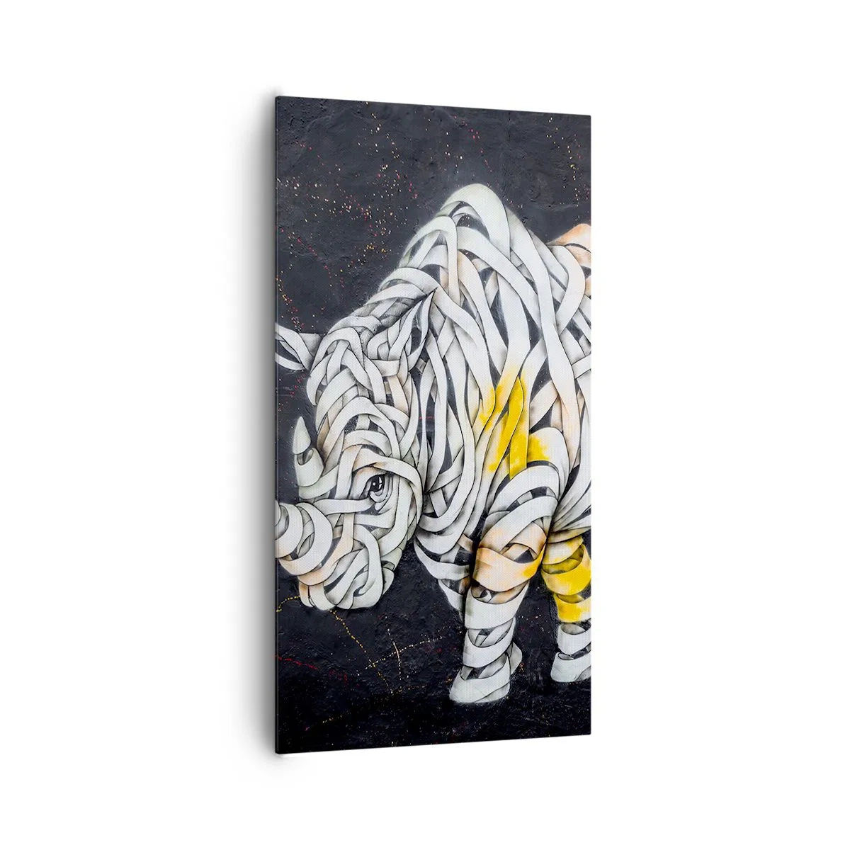 Tablou pe pânză - Rinocer cu piele delicată - 65x120 cm